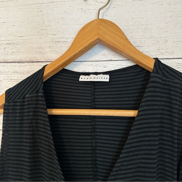 Bryn Walker Stripe Sleeveless Dress Wrap Dress - Picture 3 of 8